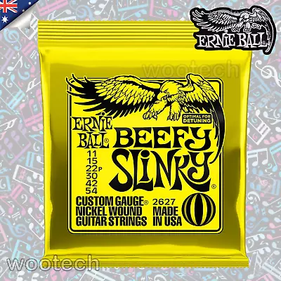 Ernie Ball 2627 Beefy Slinky 11-54 Electric Guitar Strings *BRAND NEW* Yellow • $12.77