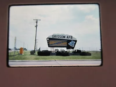 Original Kodachrome Slide 1976 GRISSOM AIR FORCE BASE Sign KOKOMO INDIANA • $8