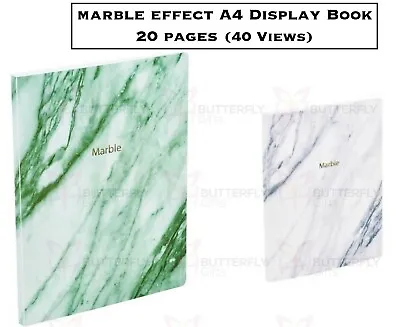 Marble Effect A4 Display Book Presentation Folder Portfolio 20 Pocket (40 Views) • £3.99