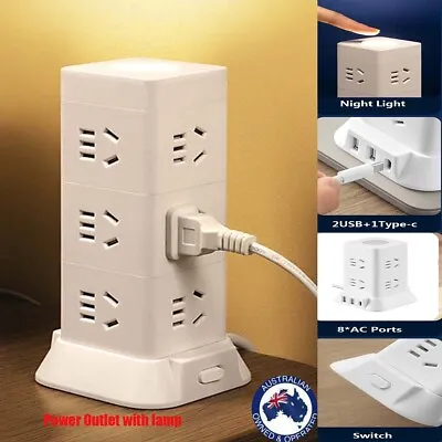 8 Way 2 USB Charging Power Board Outlets Socket Charger Ports Surge Protector • $31.99