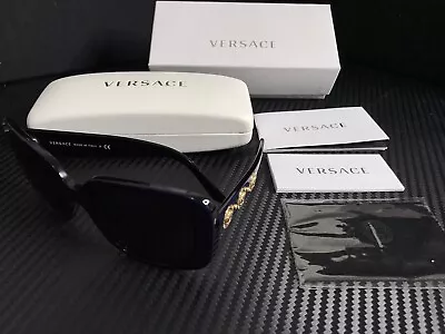 $225 • Buy VERSACE Sunglasses VE 4284 GB1/11 Gold Medusa Black / Blue Women’s Sunglasses