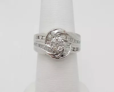 Zales 5/8CT Round Cut Diamond Bridal Engagement Wedding Ring 10K White Gold • $399.99