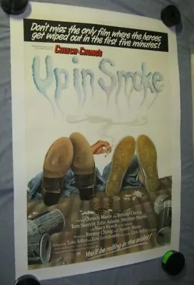 Original CHEECH & CHONG UP IN SMOKE Very Rare British 1 O/S ON LINEN • £338.29