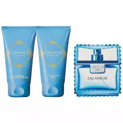 Versace Mens 3pc Eau Fraiche Cologne Bath & Body Gift Set • $69.99