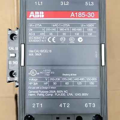 New In Box ABB A185-30 A185-30-11 AC Contactor • $439.99
