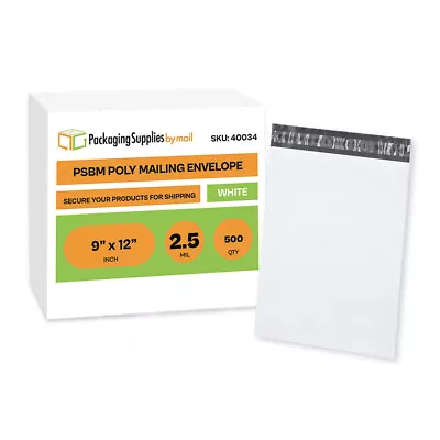 500 9x12 Poly Mailers Shipping Envelopes Self Seal Bags 2.5 Mil 9  X 12  • $33.59