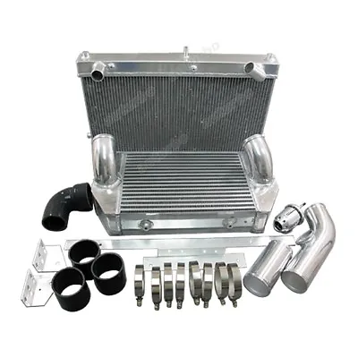 $820.87 • Buy Intercooler Radiator 26x17x6.5 V-Mount Kit For 92-02 RX7 FD Turbo Black Hose 