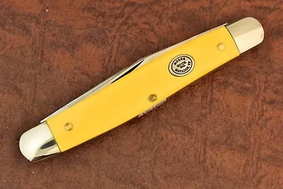 MOORE MAKER MADE IN USA By QUEEN CUTLERY CO YELLOW MUSKRAT KNIFE MATADOR TEXAS • $84