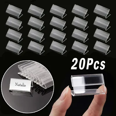 £6.89 • Buy 20Pcs Mini Clear Acrylic Sign Display Holder Name Card Label Price Stands Tags