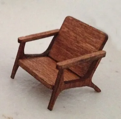 Dollhouse Miniature Quarter Scale Mid Century Modern LOUNGE Chair KIT - 1:48 • $7