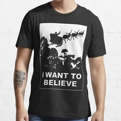 NEW Limited Retro I Want To Believe In Santa  Unisex T-shirt USA  S -XXL • $18.79