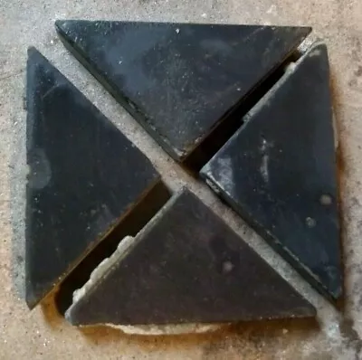 Antique Victorian Geometric Hall Floor Tile Black Triangle 2 X2 X2.75  1 Of 12 • £2.95