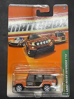 2010 Matchbox  Jungle Explorers Series Land Rover Defender 110 Orange # 100 • $10.55