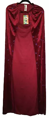 Cosplay Velvet Cape Cloak Wizard Symbols Halloween Costume Unisex Adult Burgundy • $16.63