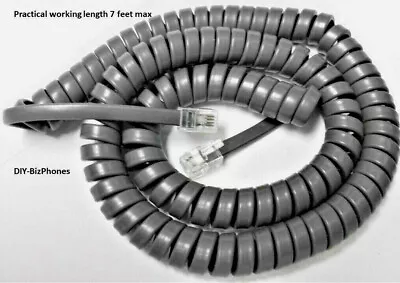 Avaya Gray Handset Cord 6400-Series Phone Definity 6416D Receiver Curly 12Ft • $7.49