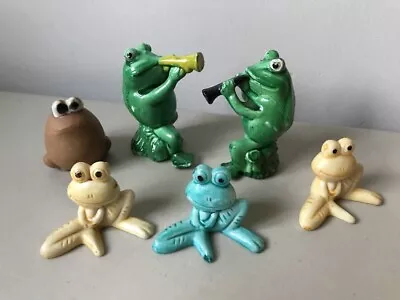 6 Frogs Vintage Collection Plastic And Ceramic Figurines 1 To 2 Inch Terrerium • $10.50