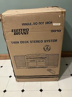 Electro Brand Twin Deck Stereo System NOS Vintage Cassette Record Radio New • $159