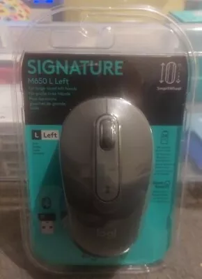 Logitech Signature M650L Wireless Mouse For Large Size LEFT Handed - Graphite • £29.99