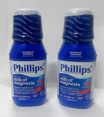 2-pack Phillips' Milk Of Magnesia Liquid Laxative Wild Cherry 12oz Exp 4/25 • $13.50