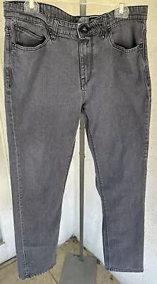 Volcom  Jeans Mens Size 34 Black Denim Solver Modern Straight • $12.99