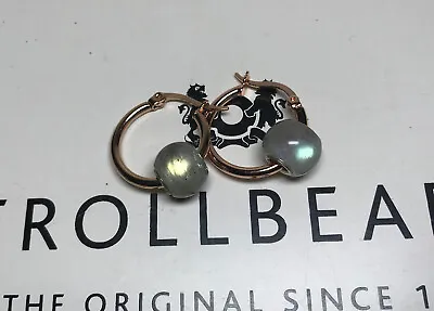 Trollbeads Labradorite Round Beads Hoop Earrings • $130.55