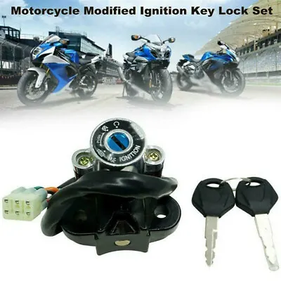 Motorcycle Modified Ignition Key Lock Set Switch Replace With 2 Keys Universal • $27.79