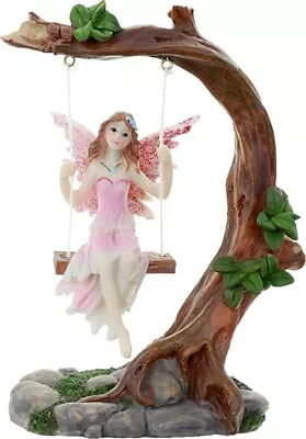 Flower Fairy On A Swing Colourful Decorative Glitter Ornament Gift Boxed 14cm • £6.99