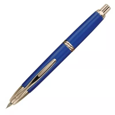 Pilot Vanishing Point Fountain Pen In Blue & Gold - 18K Gold Medium Point NEW • $168