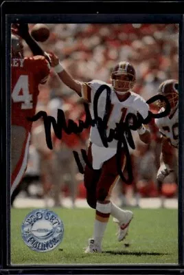 1991 Pro Set Platinum #126 Autographed Mark Rypien Trading Card • $3.99