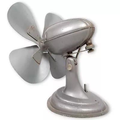 Vintage Fan Heavy Metal Base Desk Art Deco Mid Century Industrial Metal Ornament • $40