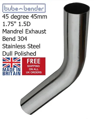 $12.76 • Buy 45 Degree 45mm 1.75  1.5D Mandrel Exhaust Bend 304 Stainless Steel Dull Polished