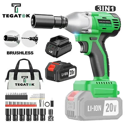 Tegatok 20V Cordless Electric Impact Wrench Gun 1/2'' High Power Driver 1Battery • $59.99