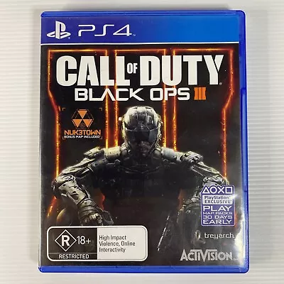 Call Of Duty Black Ops 3 Ps4 Sony PlayStation 4 AU FREE SHIPPING • $24.95