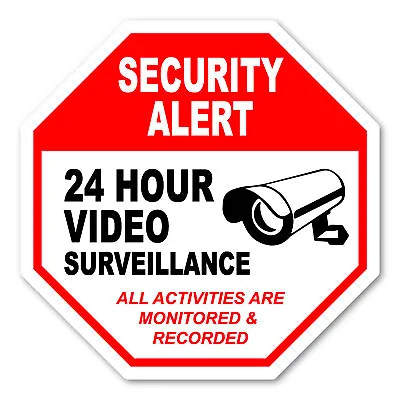 Security Alert 24 Hour Surveillance Small Sticker • $2.99