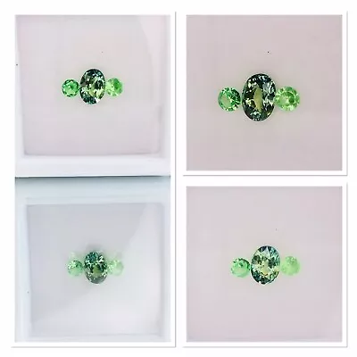 Sapphire & Tsavorite Garnet Suite 0.80 Carat Hand Cut Eye Clean Rare Suite • $90