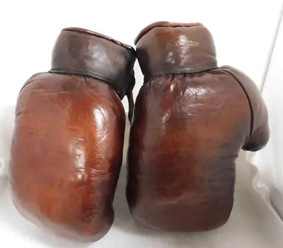 John Woodbridge Vintage Leather Lace Up Boxing Gloves • $256.35