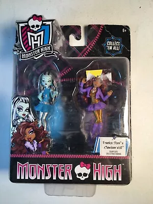 Monster High Frankie Stein & Clawdeen Wolf Figures On Card Mattel 2014 • $16.79