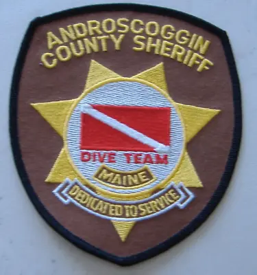 Androscoggin County Sheriff Dive Team Maine  Fabric   Patch • $7.95