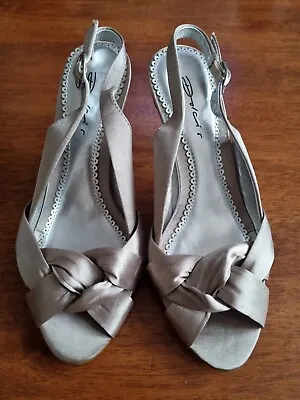 £9.99 • Buy Ladies  Dolcis Sandals Taupe Heels Shoes Size 5 Satin