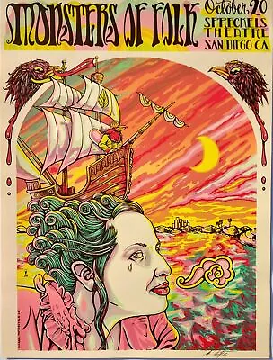 Monsters Of Folk Concert Poster 2008 San Diego Conor Oberst Jim James • $82.59