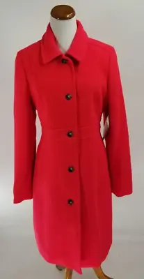 J CREW Size 14 Doublecloth Wool Lady Day Coat W/ Thinsulate Electric Red NEW • $445.40