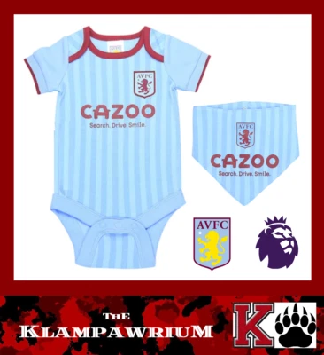 £9.99 • Buy ⚽️ASTON VILLA FC⚽️Official⚽️Babys Away Kit VEST & BIB Set⚽️0-3 Months⚽️New⚽️