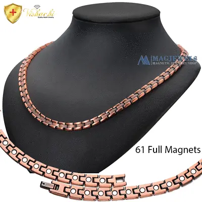 61 Magnets Pure Solid Copper Magnetic Necklace Bracelet Men Women Pcx38 • $52.95