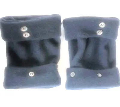 $23.49 • Buy Fingerless Gloves Blue Navy 100% Merino Wool Medium M Mittens Arm Warmers Cuffs