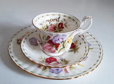 $29 • Buy Royal Albert Flower Of The Month - April Cup, Saucer, And Plate - Sweet Pea