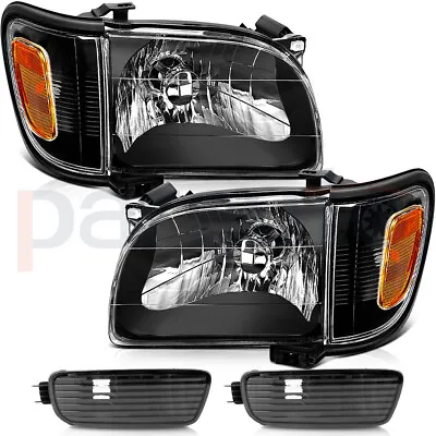 Fits 2001-2004 Toyota Tacoma Black Housing Headlights Assembly+Bumper Light Pair • $64.88