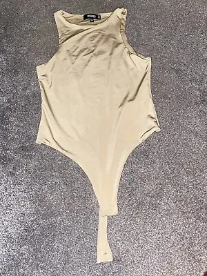 Missguided Nude Cream Top Bodysuit Size 8-10 • £4.99