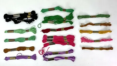 VTG 21-Skein Lot J&P Coats Embroidery Floss/Thread Multiple Colors 6 Strand • $4.95