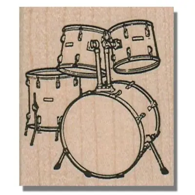 Mounted Rubber Stamp DRUM SET Music Stamp Drums Musical Instrument Band • $9.50