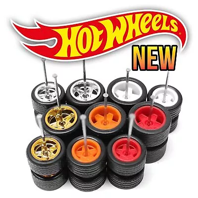 1/64 STAR DEEP DISH STAGGERED 5 Spoke Real Rider Wheels Rims Tires For Hot Wheel • $3.99